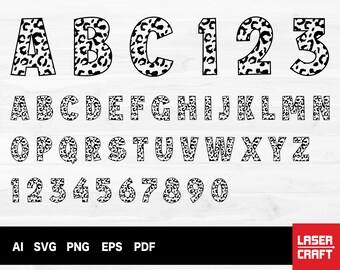 Leopard Font SVG, Leopard Font PNG, Animal Font svg, Leopard Alphabet svg, Leopard Letters svg, Leopard svg, Leopard svg voor Cricut