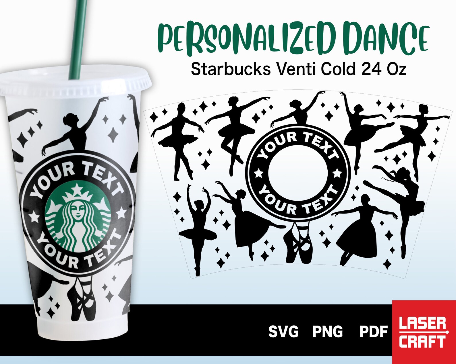 Personalized Dance Starbucks Cup svg Custom Dance Ballerina Etsy