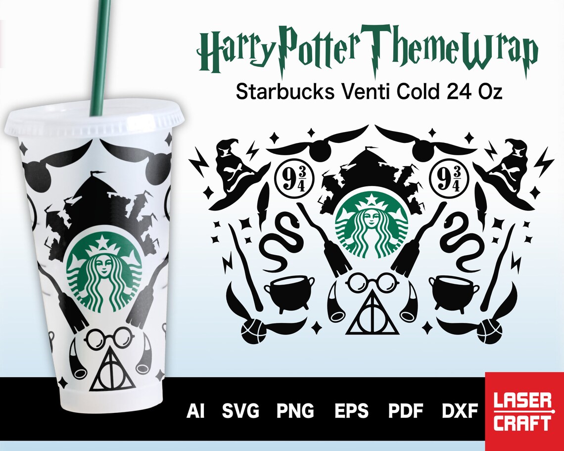 BUNDLE Harry Potter Inspired Starbucks Cup SVG Personalized | Etsy