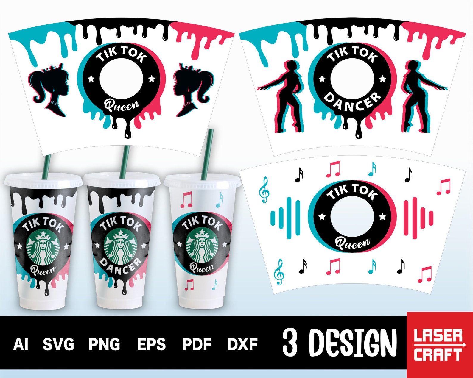 Download BUNDLE Tiktok Starbucks Cup svg Tik Tok Queen Starbucks Cup | Etsy