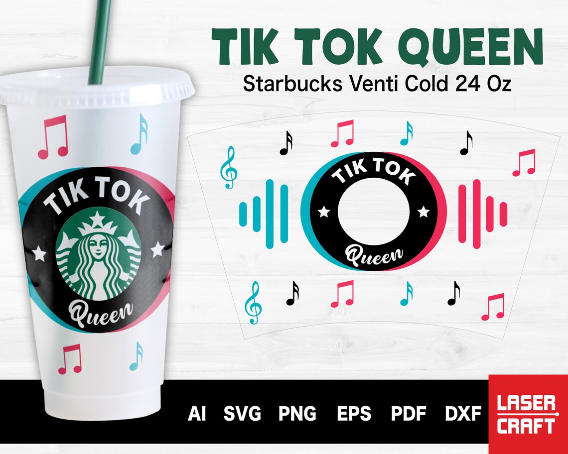 Download BUNDLE Tiktok Starbucks Cup svg Tik Tok Queen Starbucks Cup | Etsy