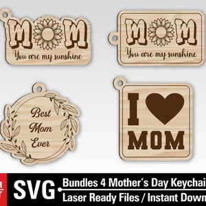Mothers Day Keychain SVG, Mom Keychain SVG, Mom keyring svg, Mother Keychain svg, Mother’s Day Gift, Glowforge svg, Laser cut files
