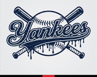 Yankees SVG PNG, Baseball Drip Text Svg, Baseball Mom, Sport Shirt Design, Cricut Cut File, Sublimation Files