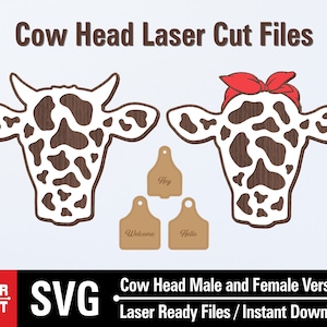 Kuhkopf Türschild svg, Kuhschild svg, Willkommensschild svg, Türschild svg, Glowforge svg