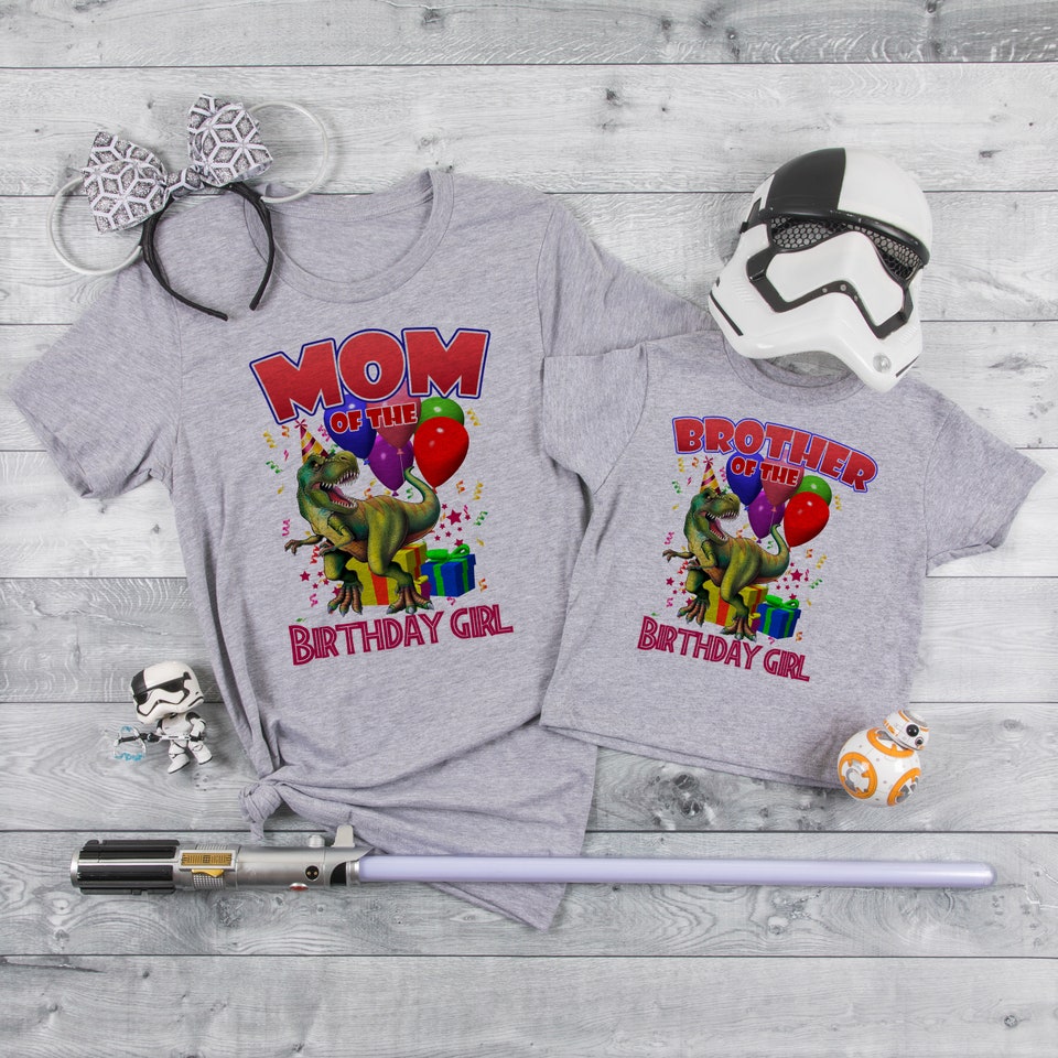 Dinosaur Birthday Girl Shirts Family Matching Shirts