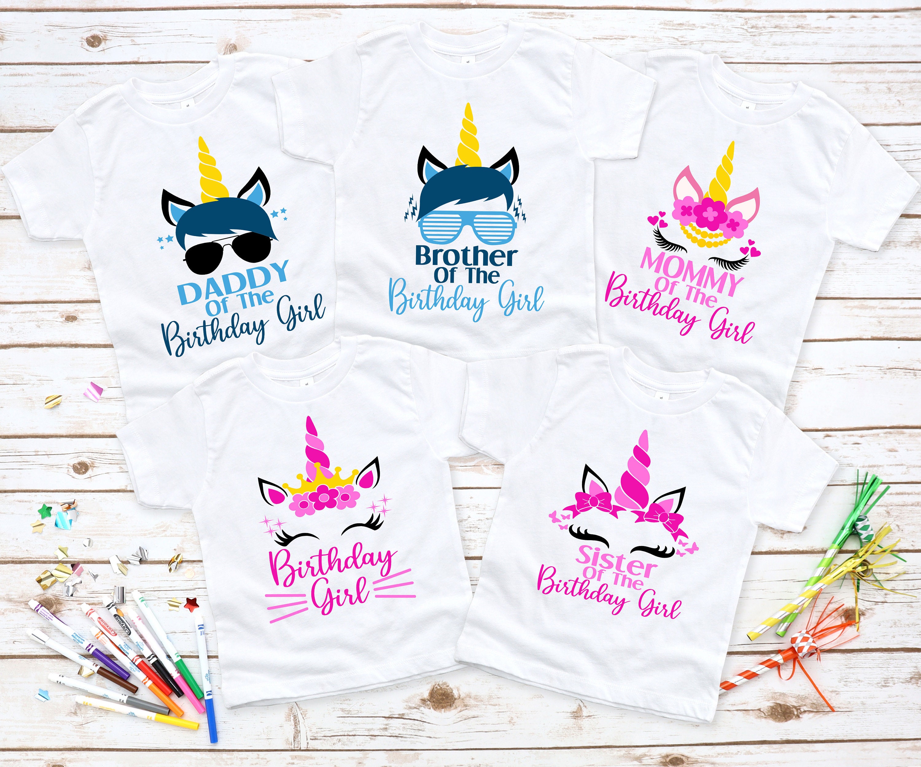 Unicorn Birthday Girl Shirts, Girl Birthday Matching Shirts, Birthday…