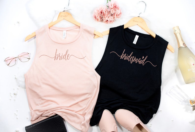 Bridesmaid Tank Top Bride Squad Bride Shirts Bridal Part Team Bride Shirt Bachelorette Shirts Bride Bridesmaid Gift Maid Of Honor