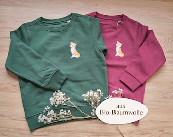 Sudadera infantil con estampado de zorro, moda infantil unisex, jersey de algodón orgánico
