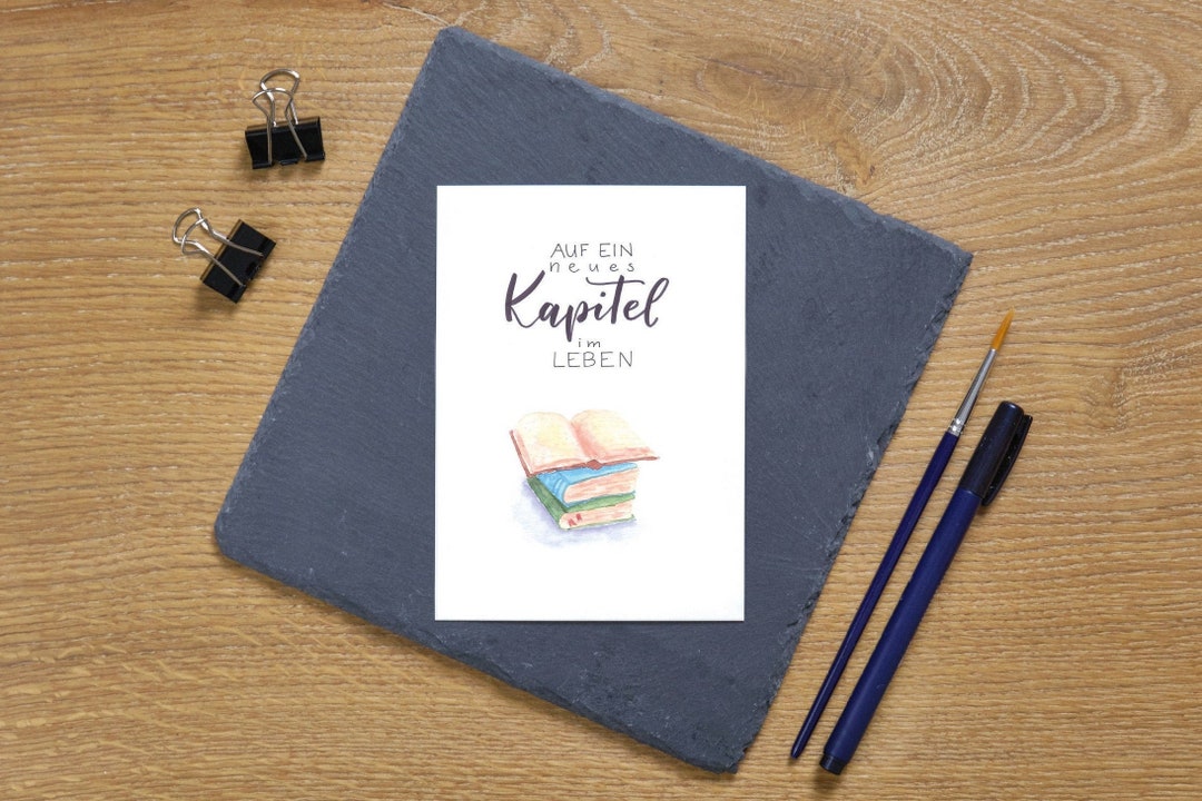 Postkarte Auf ein neues Kapitel im Leben A6 Grußkarte Etsy.de