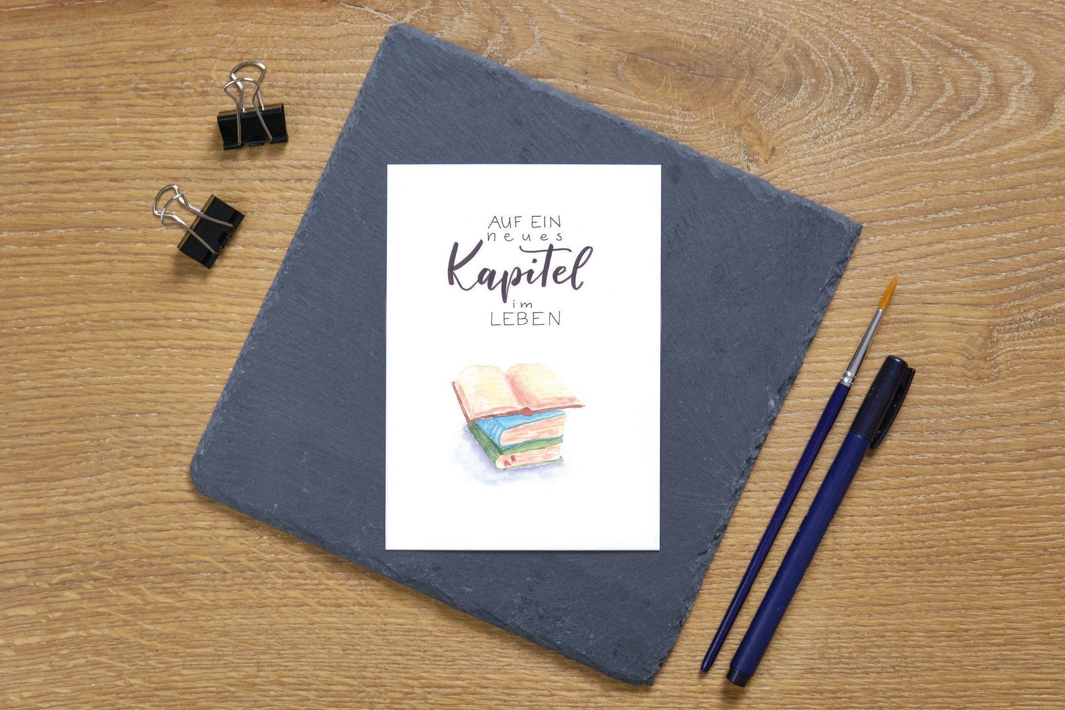 Postkarte Auf ein neues Kapitel im Leben A6 Grußkarte Ruhestand neue