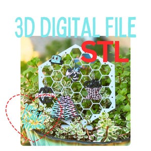 3D Print Honeycomb earring stand 3MF Digital File For 3D Printing - Two sizes