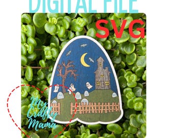 Spooky Ghost Home Decor SVG Laser Cut File (Digital Download)