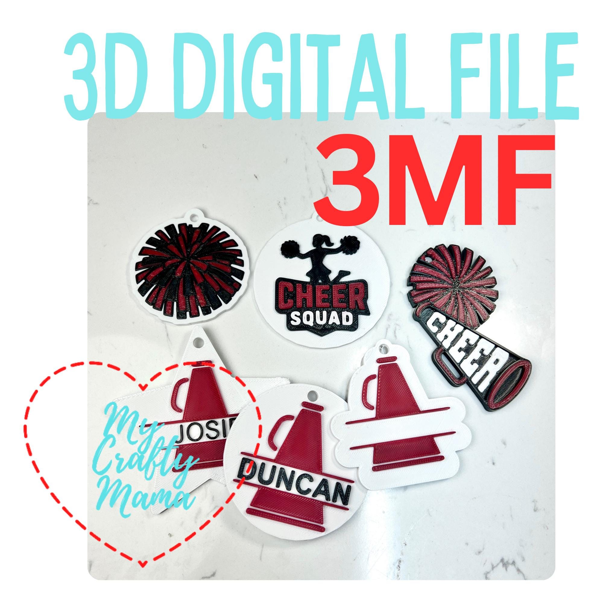 3D Print Cheerleading Keychain Bundle: Customizable Cheer Squad