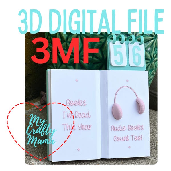 3D Print 'Books I've Read' Tracker: Audiobook Lover Gift (3MF Digital File)