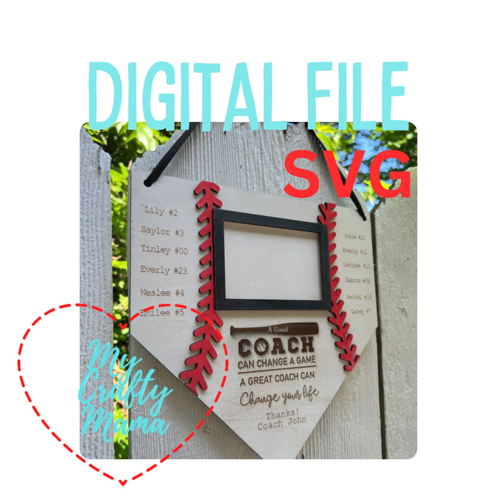 Softball Lessons Frame Baseball/softball Coach Team Frame SVG File for Laser Cutting (digital ...