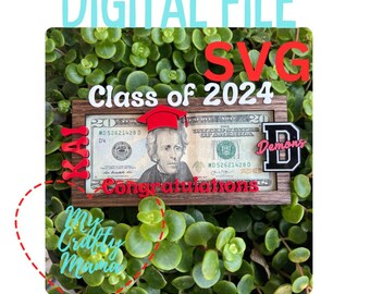 Graduation Money holder SVG digital cut file for lasers. Glowforge ready
