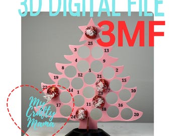 Christmas Candy Tree Countdown 3MF File – Advent Calendar