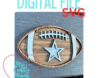 Fußball Türschild SVG digitale Datei für Laserschneiden 18 Zoll Glowforge bereit