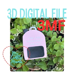 Backpack Tag NFC Emergency Contact 3D printer 3MF  file for 3d Printing. 3 Versions
