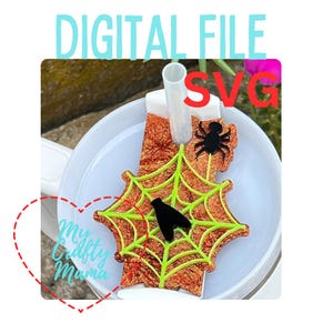 Topper a forma di ragno Stanley per Halloween, 40 oz, file di taglio digitale SVG 2.0 per laser, topper per bicchiere spettrale, pronto per Glowforge