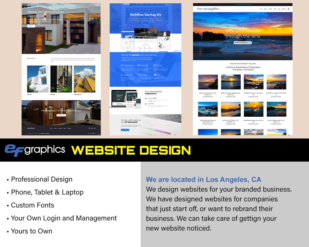 Custom Website Design - Webflow Web Design - Etsy