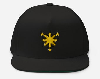 Philippines Sun & Stars Embroidered Snapback Cap, Filipino Pride