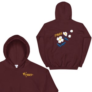Pinay with Sampaguita (Back) and Pinay Ear Cuff (Front) Unisex Heavy Blend Hoodie Sweatshirt, Filipina Filipino Hoodie Sweatshirt