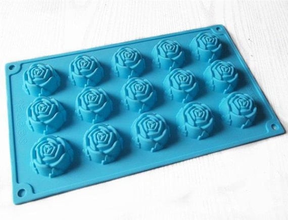 15-cavity Rose Flower Cake Mold Flexible Silicone Choclate Mold Soap Mold Soap Candle Candy
