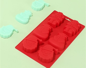 6 cavity Christmas snowman mold, cake mold, epoxy mold,clay mold,chocolate mold, candy mold,crafts supplies, tools