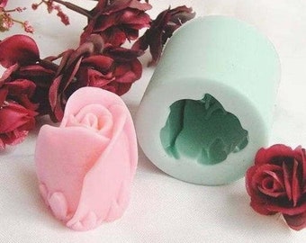 Moule en silicone souple 3D rose, moule en silicone, moule à bonbons, moule à chocolat, moule à savon, moule en pâte polymère, moule en résine