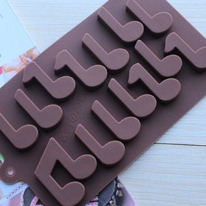 14-cavity Musical Notes Soap Mold Flexible Silicone Mold For Handmade Soap Candle Candy Cake