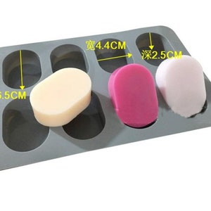 Silicone Cake Mould Handmade Soap Mould Eight Oval Elliptical Mould 8-hole Elliptical Mould