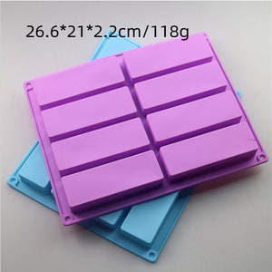 Cake Mold Soap Mold 8-large Oblong rectangle Flexible Silicone Mold For Handmade Candle mold Resin mold Mousse Pudding molds bath bomb mould