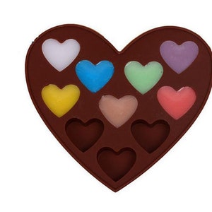 10-cavity Heart Cake Mold Flexible Silicone Soap Mold For Handmade Soap Candle Candy