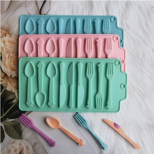 9-cavity spoon fork Cake Mold Flexible Silicone Choclate Mold Soap Mold Soap Candle Candy