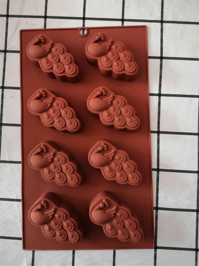 Megrocle 8 Cavity Silicone Egg Molds Set of 2, Food Grade Silicone Mold for  Cake Decorating, Chocolate Mold, Candy Mold, Ice Cube Trays, Muffin