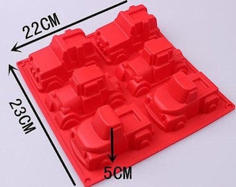 DIY Cake Mold Soap Mould 6-Cars Trucks Silicone Mold Candle Resin mold Mousse mold Ice Cream mold Chocolate molds Bakeware