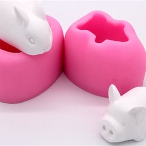 Small rabbit pig sugar silicone mold DIY baking ice cream decoration mold mobile phone drop mold