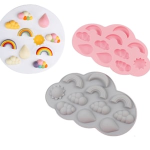 11 cavity rainbow  cloud,sun drop chocolate mold,ice mold,candy mold, epoxy mold,clay mold,crafts supplies, baking party mold,