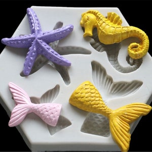 Ocean fish nail  Handmade Soap Mould Aromatherapy Plaster Decoration Mould Cake Decorating Mould Silicone Mould