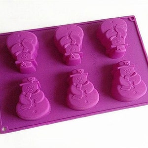 Snowman Christmas Cake Mold Flexible Silicone Soap Mold For Handmade Soap Candle Candy