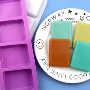 4-retangle Cake Mold Flexible Silicone Soap Mold For Handmade epoxy Candle Candy home living