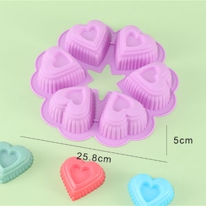 6 -cavity round heart Silicone cake mold soap mold handmade mold mousse mold,candy mold,crafts supplies, tools
