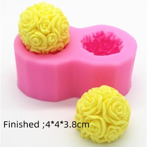 2-cavity Rose flower Cake Mold Flexible Silicone Choclate Mold Soap Mold Soap Candle Candy