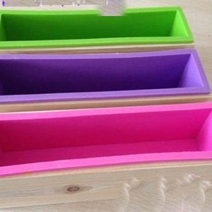 Rectangular Silicone Soap Mold Flexible Loaf Mould With Wood Box