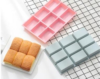 9-cavity bread mold Flexible Silicone Mold polymer clay mold Cake Mold Chocolate Mould Biscuit Mold Mousse mold candle candy moulds
