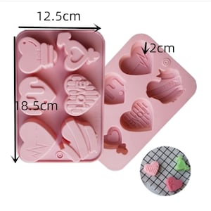 6cavity heart mold ,soap mold,Silicone new  mold round  child toy mold diy plaster mold easy to demould
