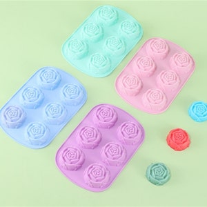 6 cavity rose flower cake mold, food mold, candy mold,party mold, soap mold,crafts supplies, tools