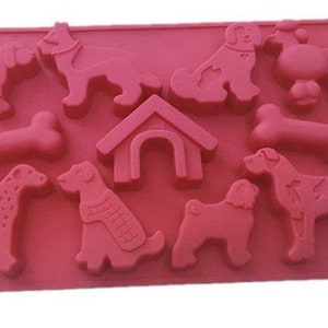sofliym Dog Treat Molds Mini Dog Bone Silicone Molds, Dog Treat Maker Dog  Biscuit Molds with Scraper (1 PCS mini bone)