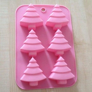 Candle Candy Chocolate Cake DIY Fimo Resin Crafts 6-Christmas Tree Cake Mold Soap Mold Flexible Silicone Mold For Handmade Soap